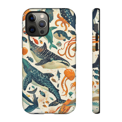 Undersea World Shark, Turtle, Manta Ray Phone Case