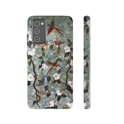 Stained Glass Hummingbirds and Flowers iPhone Case