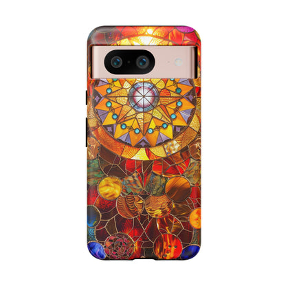 Cosmic Stained Glass Mandala Phone Case