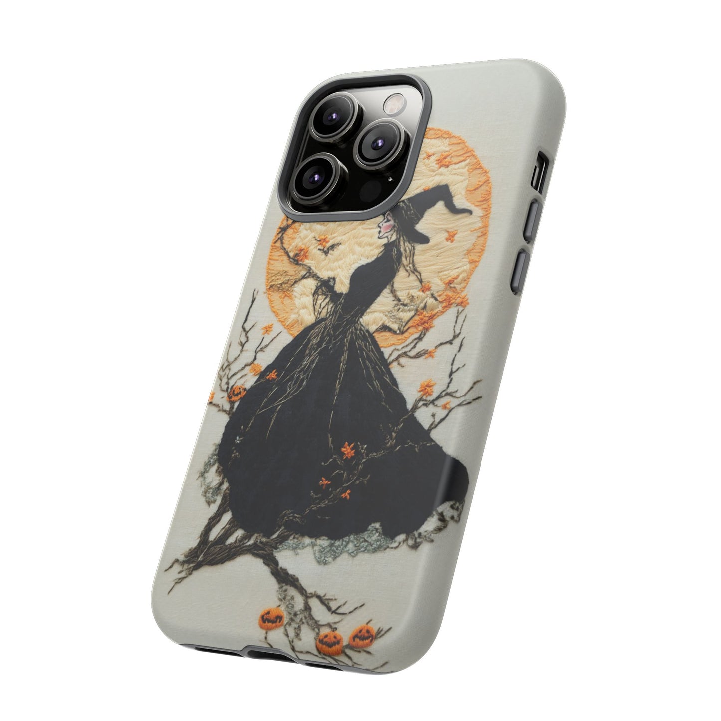 Halloween Witch Autumn iPhone Case, Embroidered Style