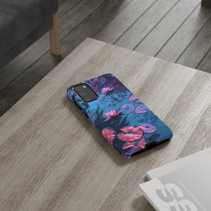 Magenta and Blue Color Zen Lily Pad Phone Case