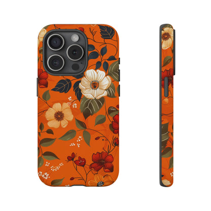 Orange Floral Phone Tough Case