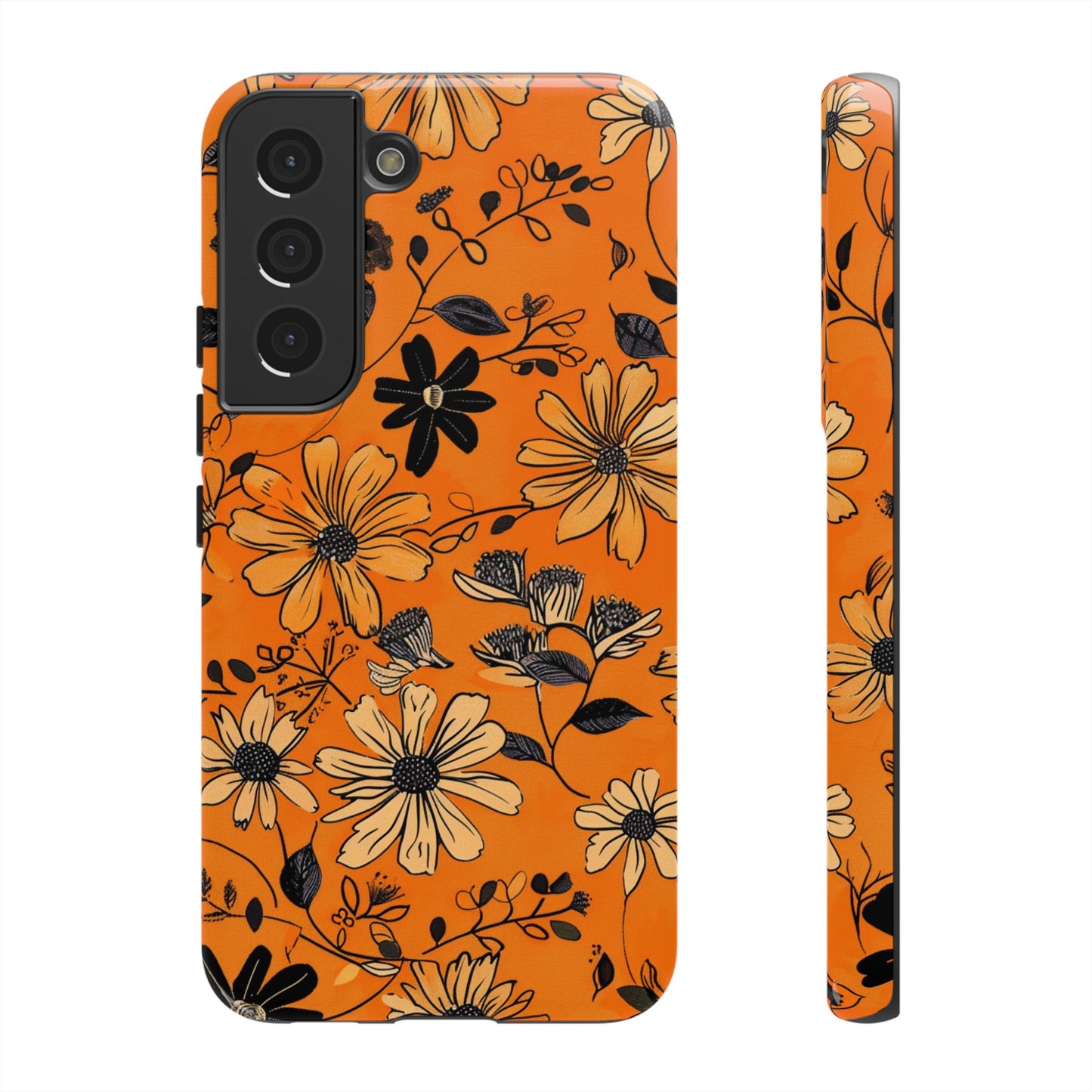 Orange Floral Phone Case Cute Summer Flower Aesthetic