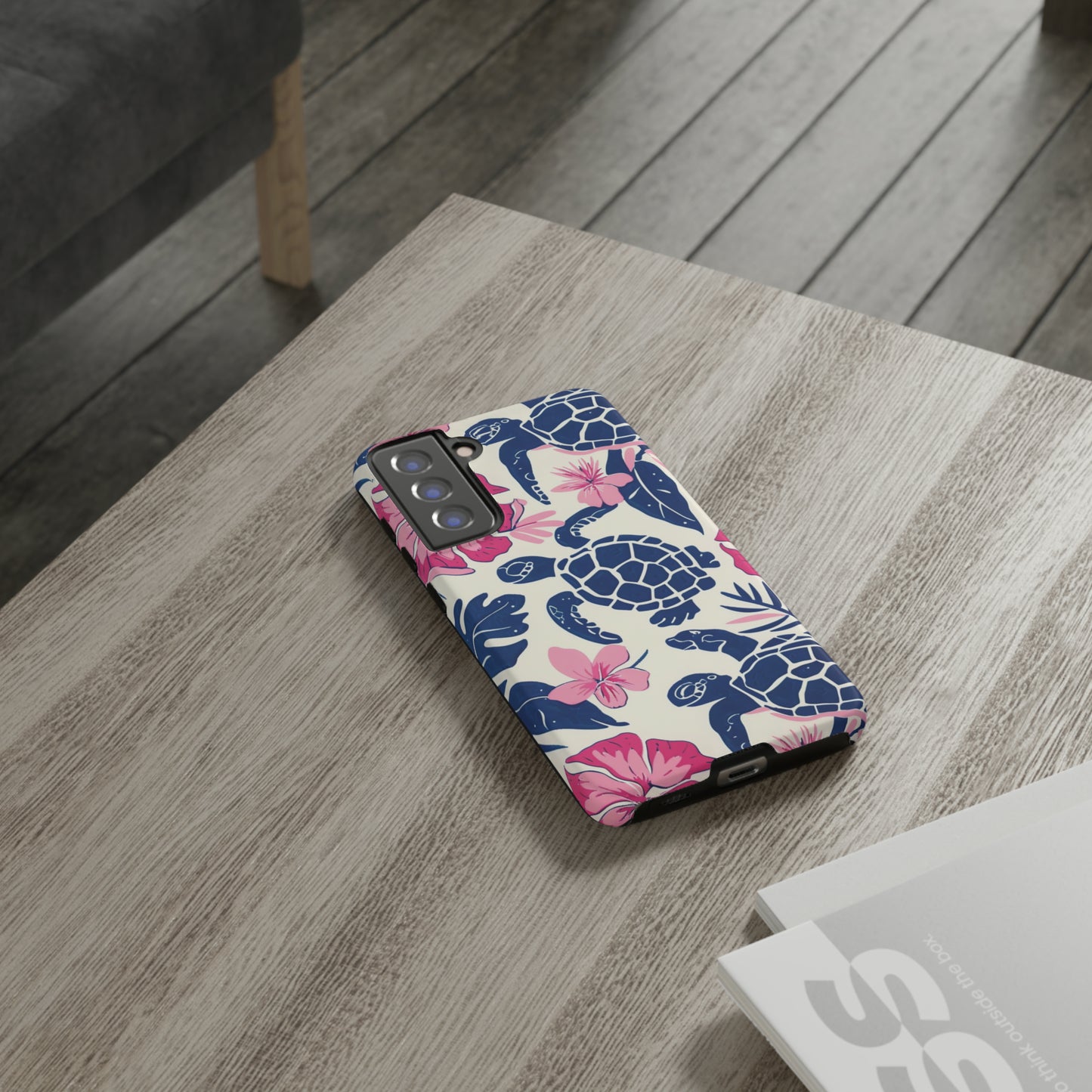 Undersea Floral Blue Sea Turtle Phone Case