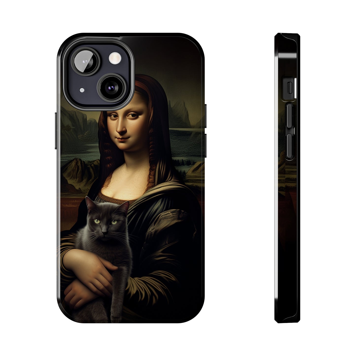 Mona Lisa with Cat iPhone Case | Art Phone Cases