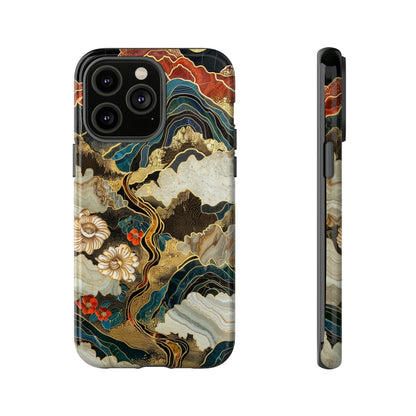 Chiyogami Stained Glass Floral Mountain Phone Case