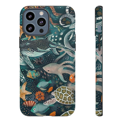 Undersea World Shark, Turtle, Manta Ray Phone Case