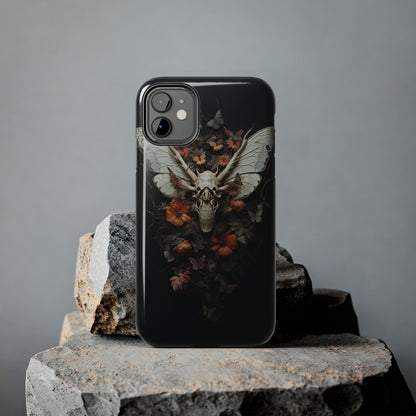 Deadhead Moth Gothic Dark Academia iPhone Case | Spooky Skull Mysterious Elegance