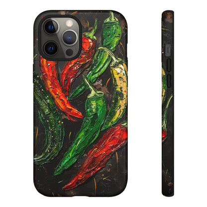 Green and Red Chili Peppers Phone Case