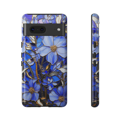 Periwinkle Stained Glass with Gold Inlay Phone Case for iPhone 15, 14, Pro Max, 13, 12 & Samsung Galaxy S23, S22, S21, Google Pixel