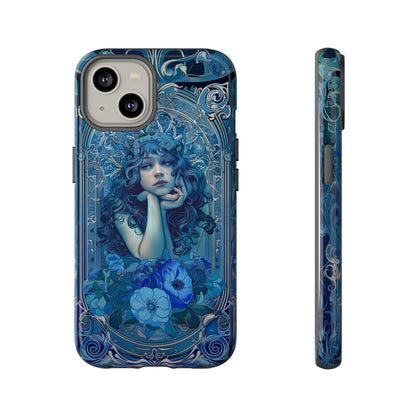 Blue Floral Art Nouveau Style Phone Case