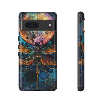 Full Moon Stained Glass Dragonfly Phone Cover