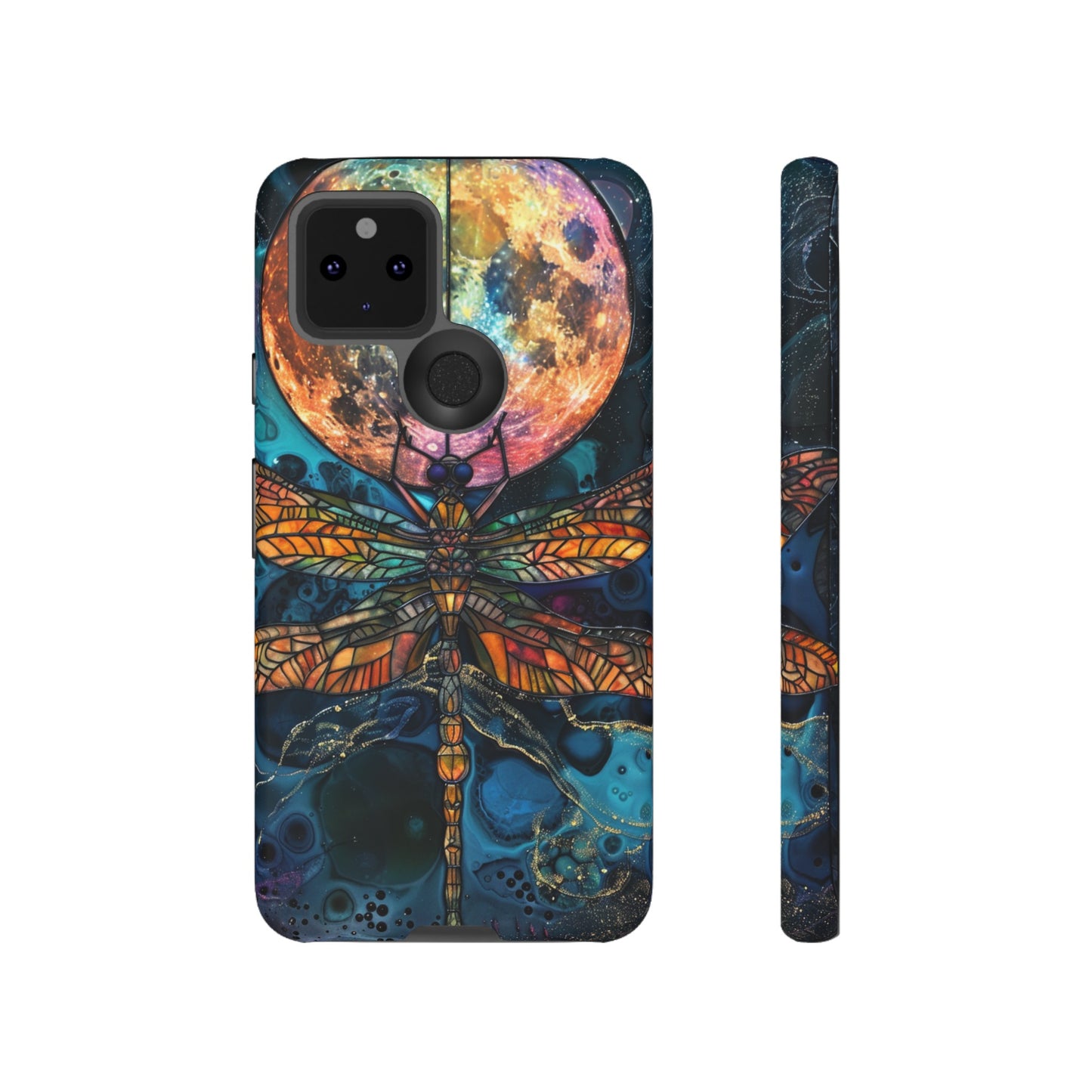 Full Moon Stained Glass Dragonfly Phone Cover