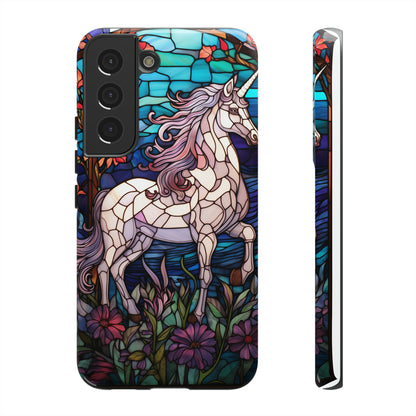 Unicorn Stained Glass iPhone, iPhone Case Retro Samsung Galaxy Phone Tough Case iPhone 15 14 Plus 13 12 7 8 Se Hippie Boho Style