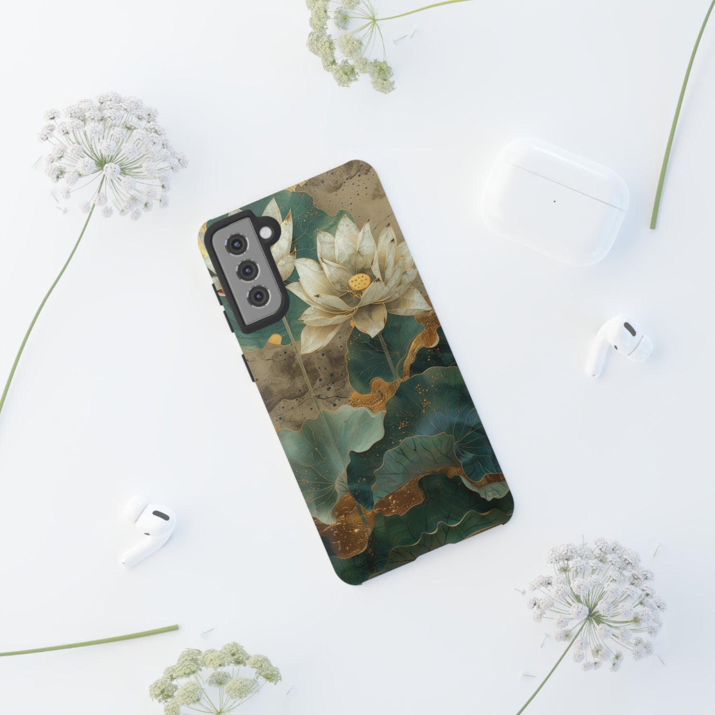 Zen Stained Glass Lotus Floral Design Phone Case