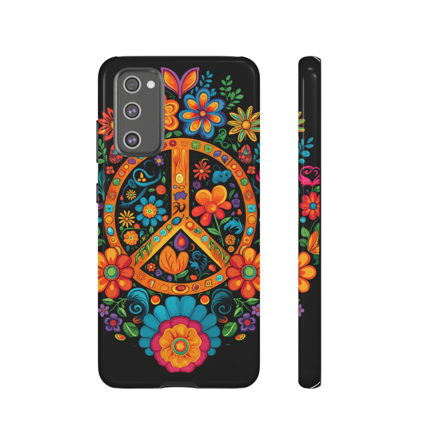 Peace Sign Embroidery Floral Hippie Style Phone Case