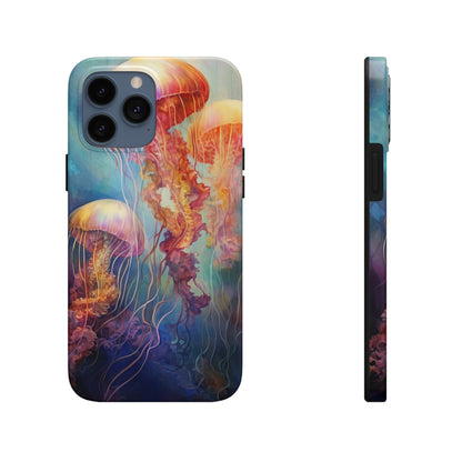 Psychedelic Colors of Jellyfish iPhone Tough Case | Dive into a Vibrant and Mesmerizing Underwater World