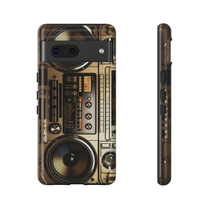 Urban Beats: Boombox Hip Hop Music Pixel Phone Case | Retro Rhythms for iPhone 15 Models