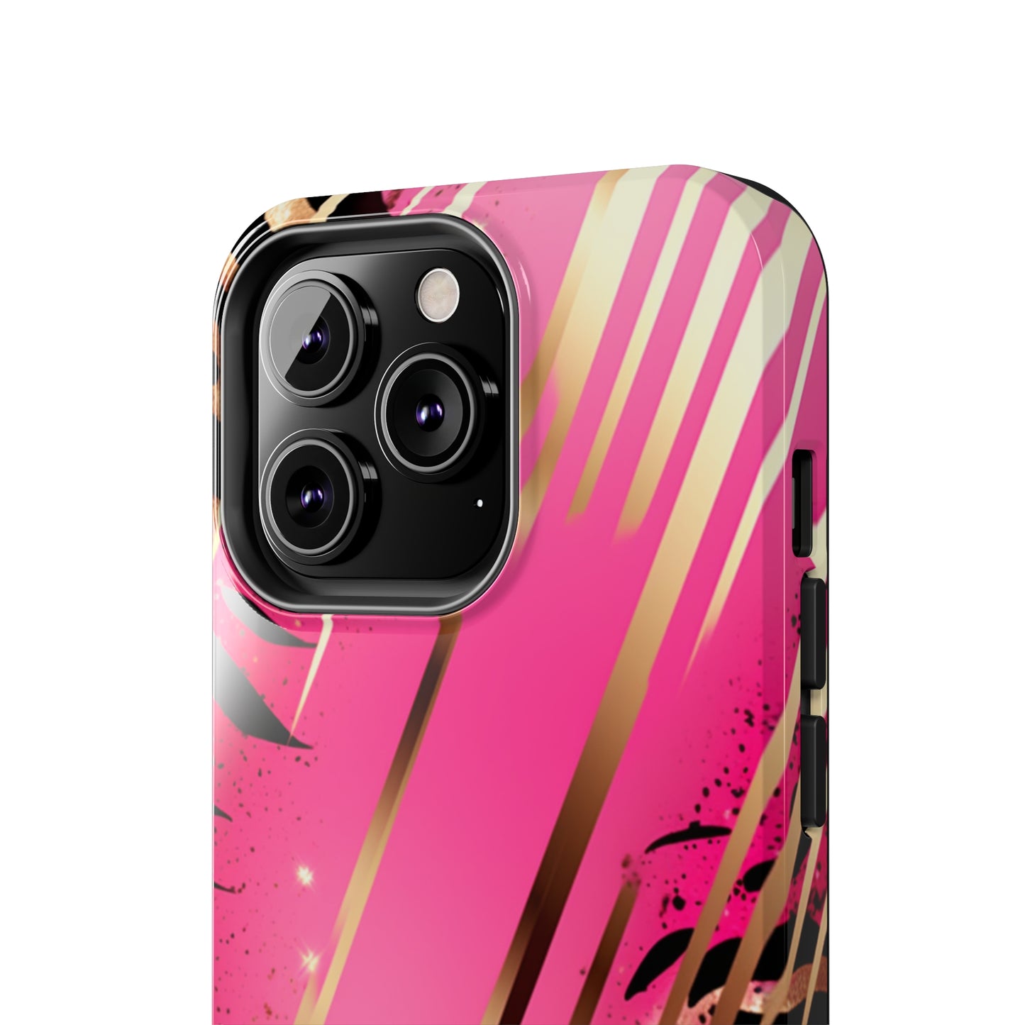 Elegant Wilderness: Pink & Gold Tiger Stripes | Mesmerizing Lush iPhone Case