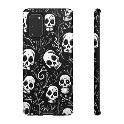 Join the Goth Side: Black Skull Floral Print | Mystical Elegance Case for iPhone, Samsung Galaxy, and Google Pixel