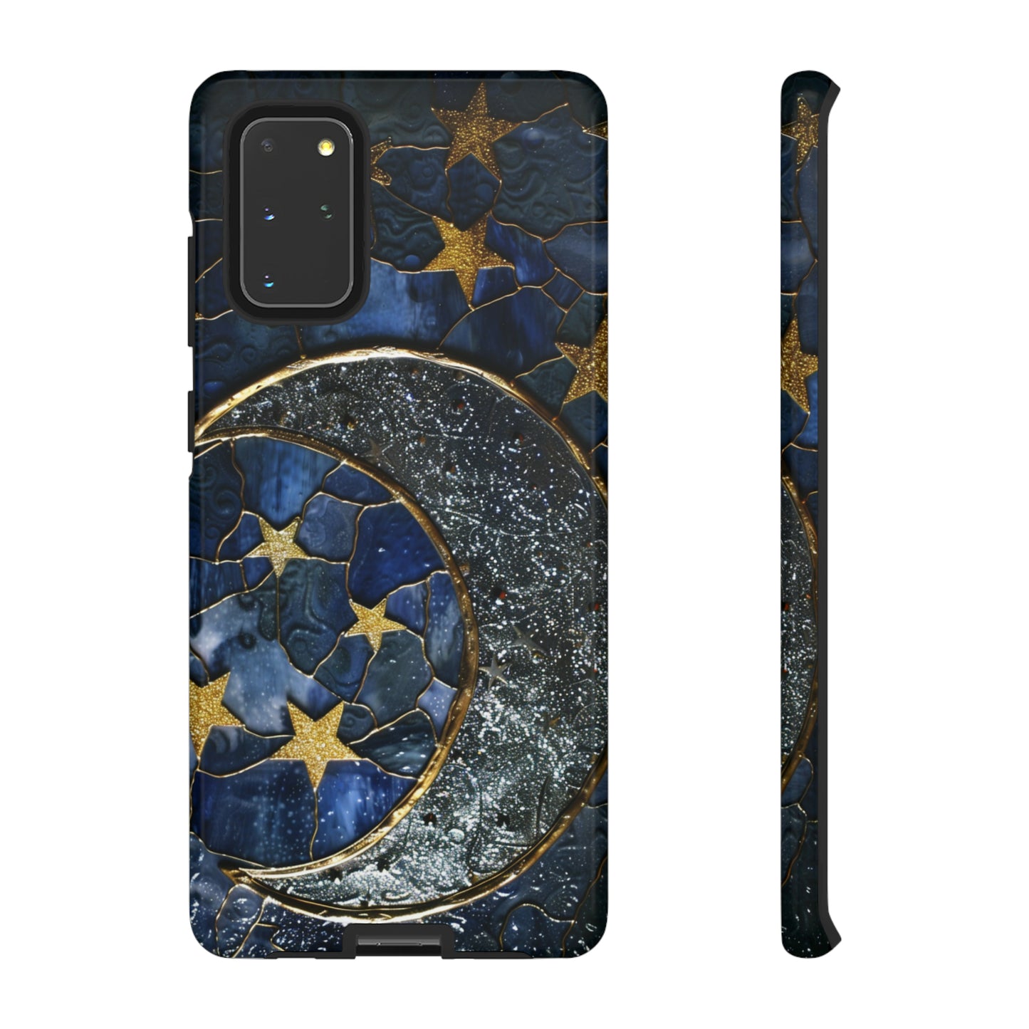 Moon Stars Stained Glass Starry Night Phone Case