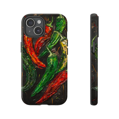 Green and Red Chili Peppers Phone Case