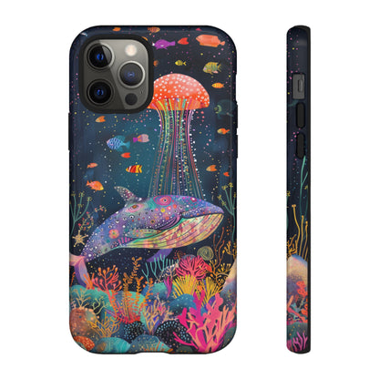 Whale Shark, Turtle, Jellyfish Phone Case