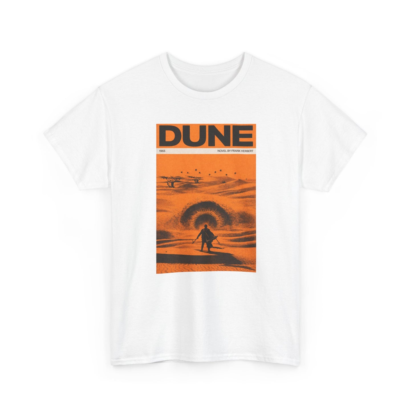 Retro Dune Sandworm Desert Sci Fi Book Cover Style T Shirt Epic Space Tee