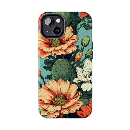 Desert Dream: Retro Vibe Cactus Tough iPhone Case