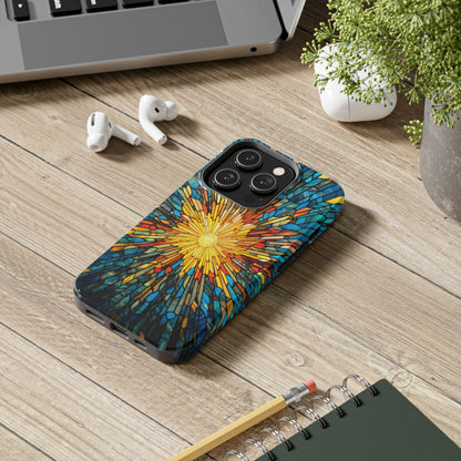 Stained Glass Sunburst Magic | Tough iPhone Case | Embrace Vibrant Style and Reliable Protection