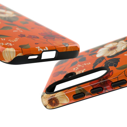 Orange Floral Phone Tough Case