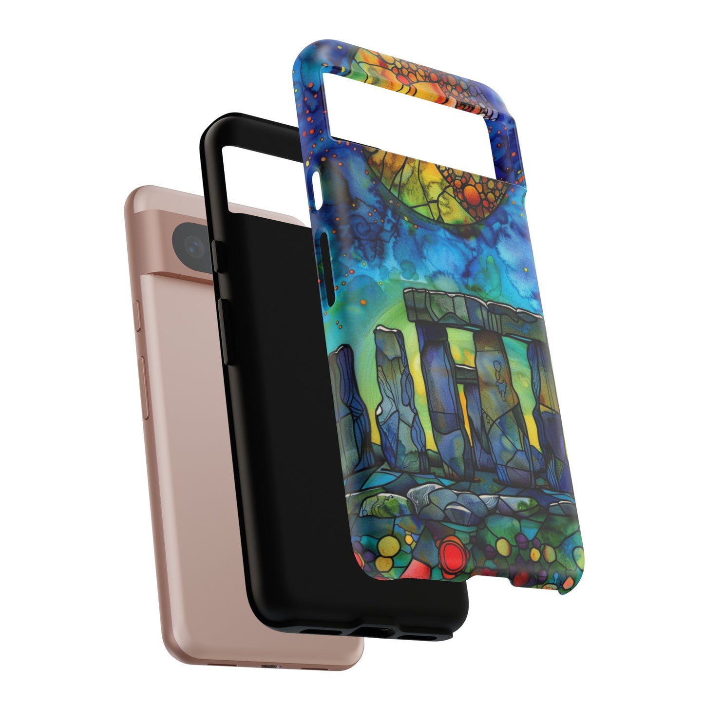 Stonehenge Neolithic Full Moon Stained Glass Watercolor Phone Cover