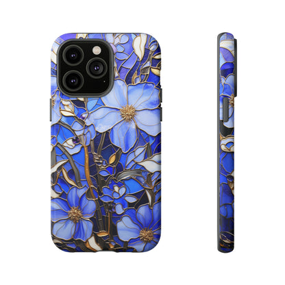 Periwinkle Stained Glass with Gold Inlay Phone Case for iPhone 15, 14, Pro Max, 13, 12 & Samsung Galaxy S23, S22, S21, Google Pixel