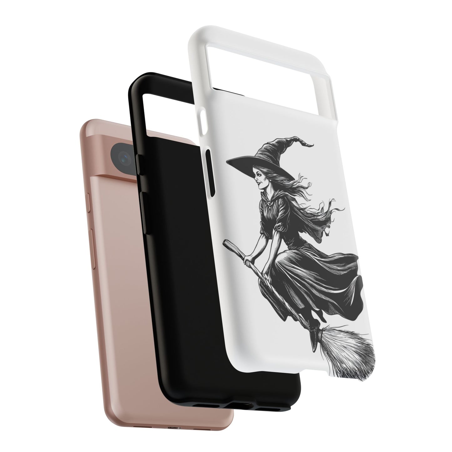 Vintage Halloween Witch on a Broom Spooky Phone Cover