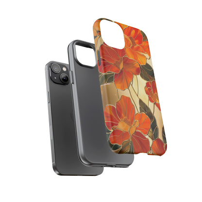 Orange Floral Phone Case Stained Glass Flower Aesthetic