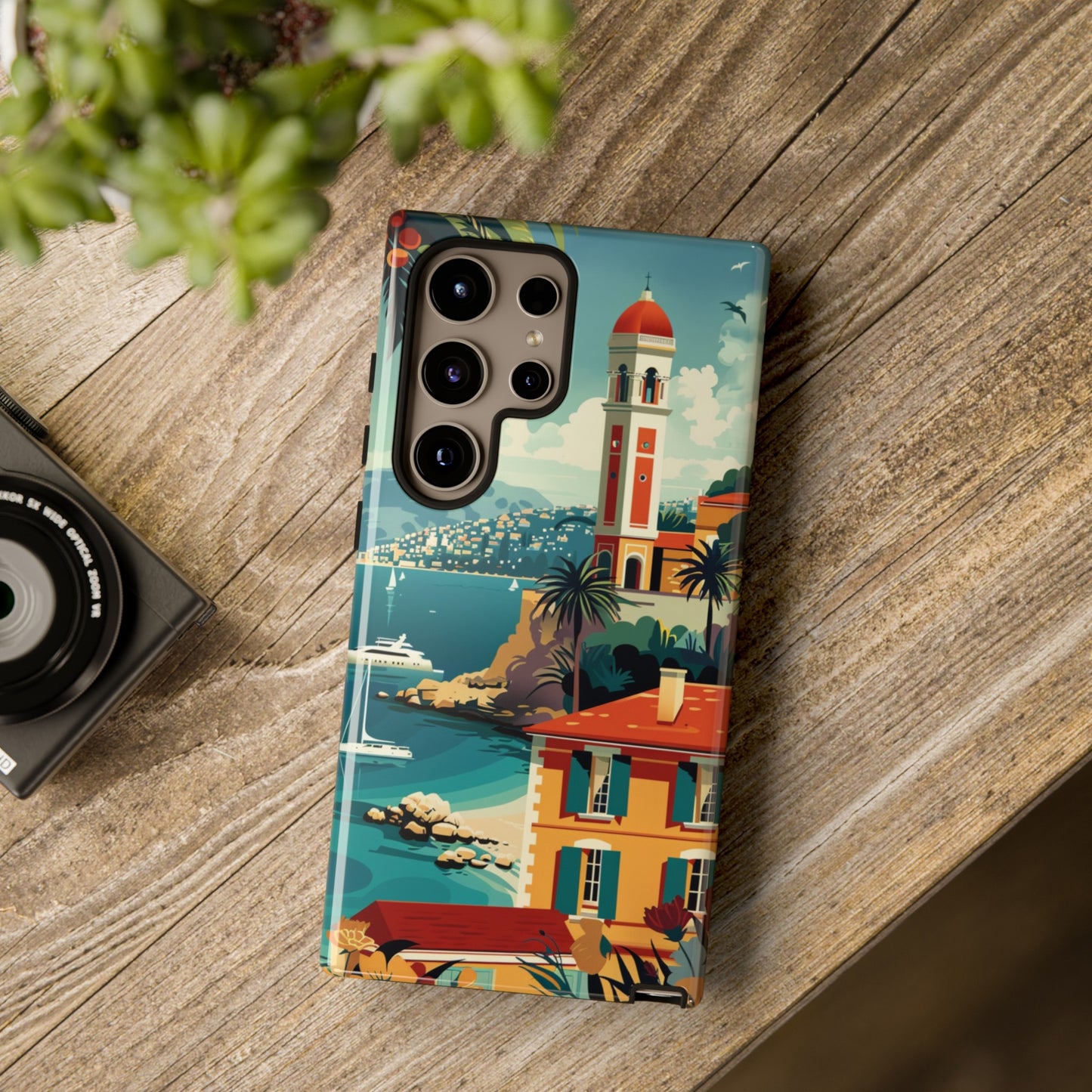 Midcentury French Riviera Landscape Painting Phone Case