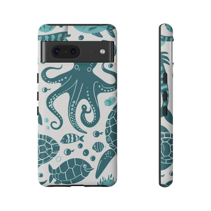 Undersea World Octopus, Turtle, Manta Ray Phone Case