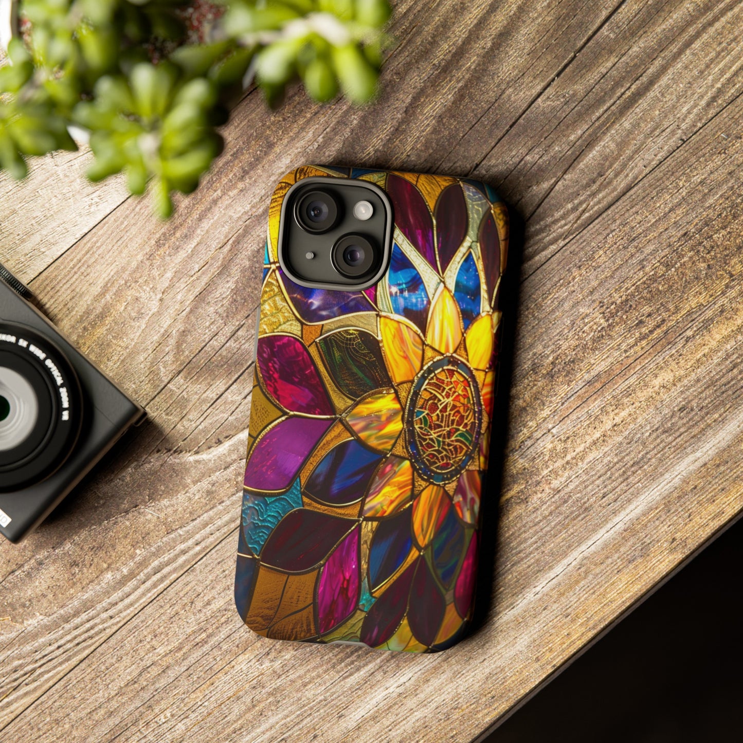 Cosmic Stained Glass Mandala Phone Case