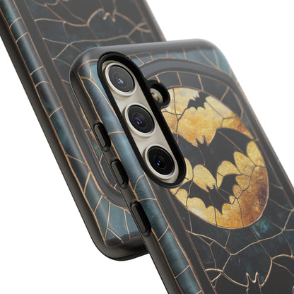 Halloween Phone Case Bats Stained Glass Style Spooky Moon Phone Cover