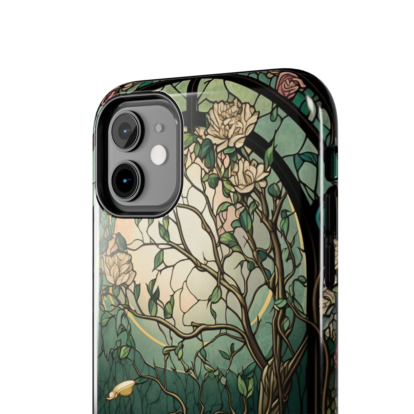 Retro Radiance: Stained Glass Floral Phone Case | Vintage Aesthetic for iPhone Models