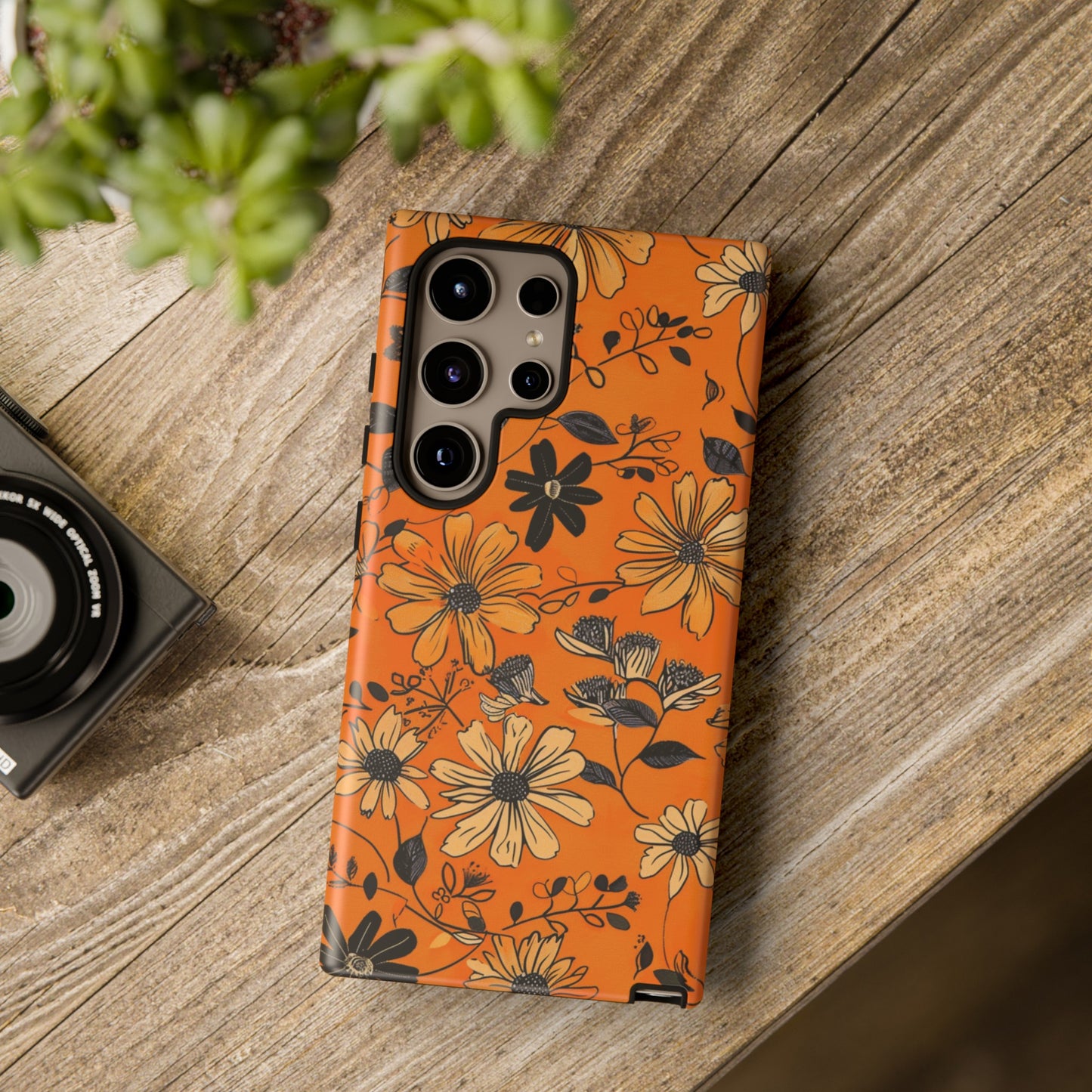 Orange Floral Phone Case Cute Summer Flower Aesthetic