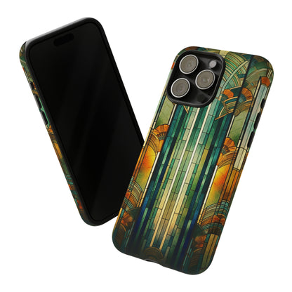 Art Deco Stained Glass floral Phone Case for iPhone 15, 14, Pro Max, 13, 12 & Samsung Galaxy S23, S22, S21, Google Pixel