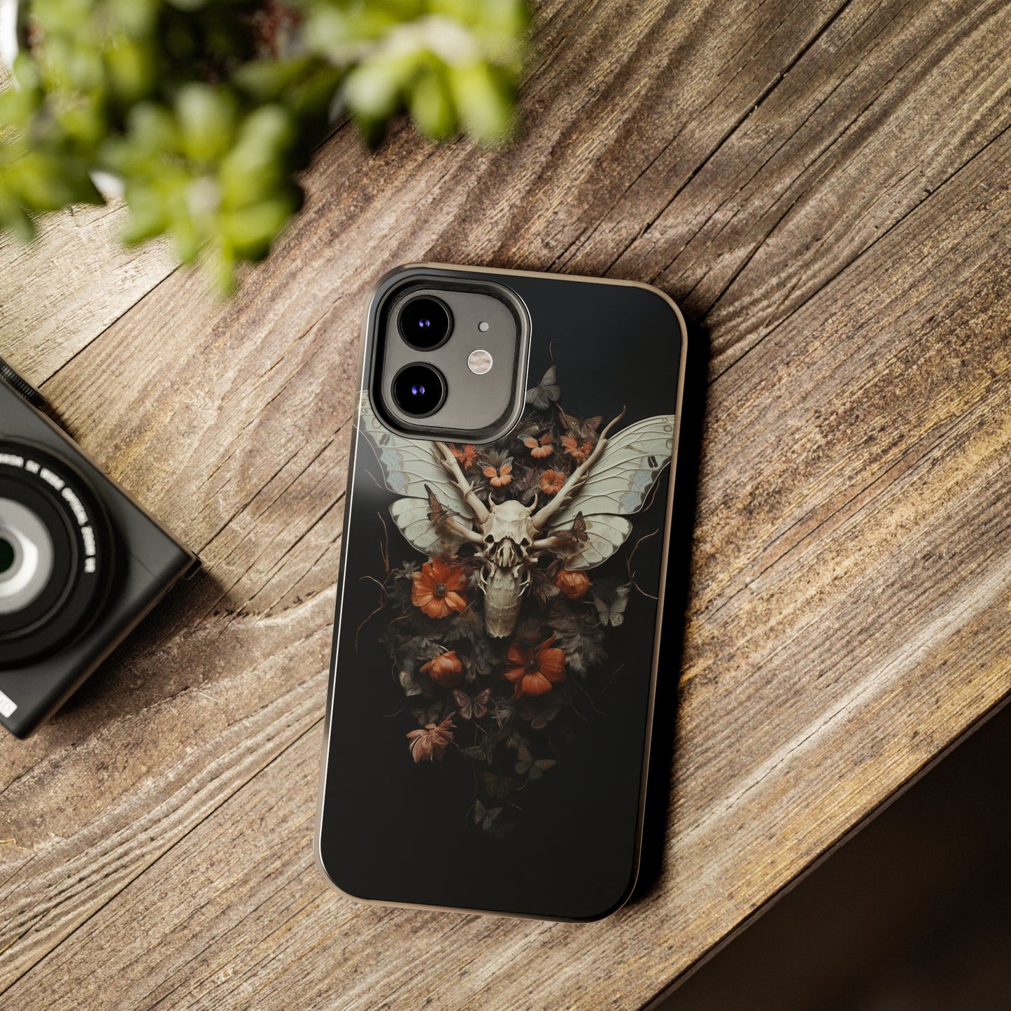 Deadhead Moth Gothic Dark Academia iPhone Case | Spooky Skull Mysterious Elegance