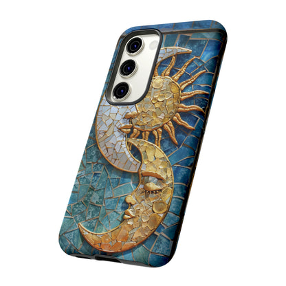 Boho Sun and Moon Mosaic Tile Stained Glass Phone Case