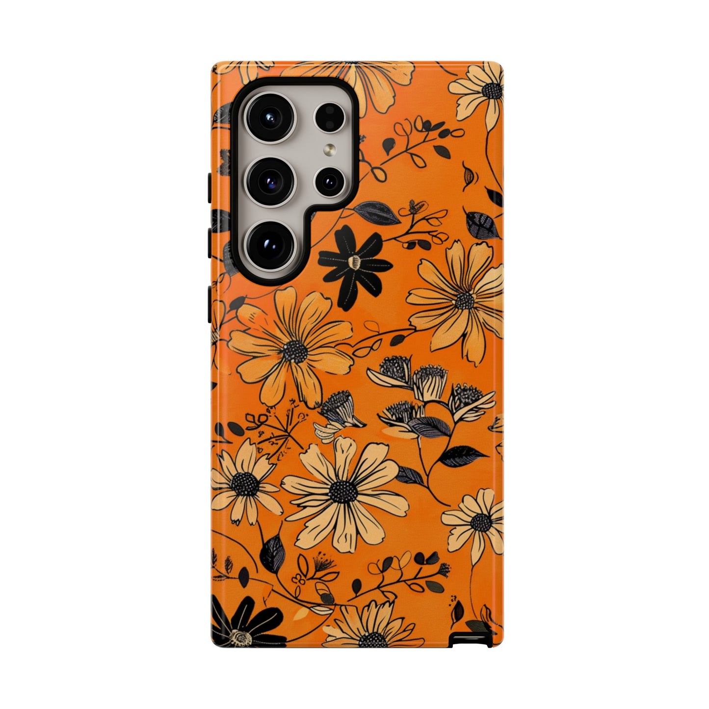 Orange Floral Phone Case Cute Summer Flower Aesthetic