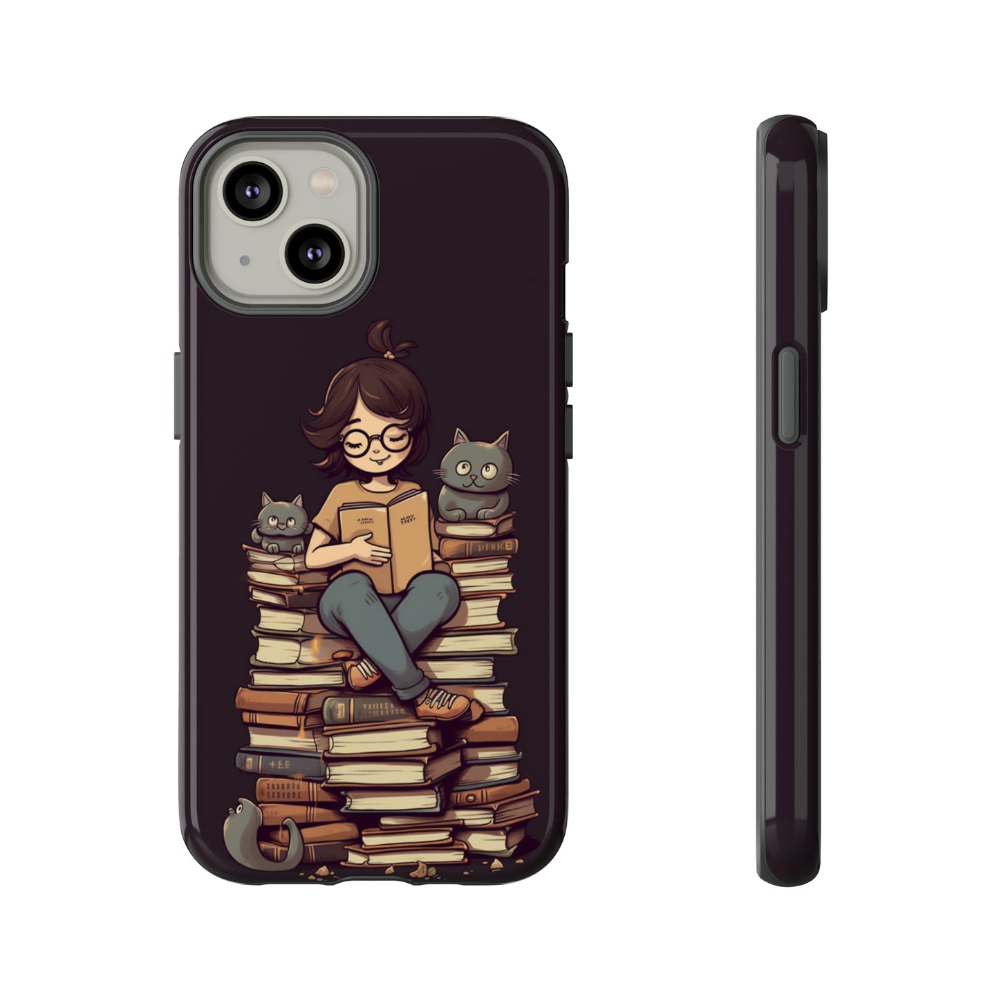 Cats and Books Phone Case