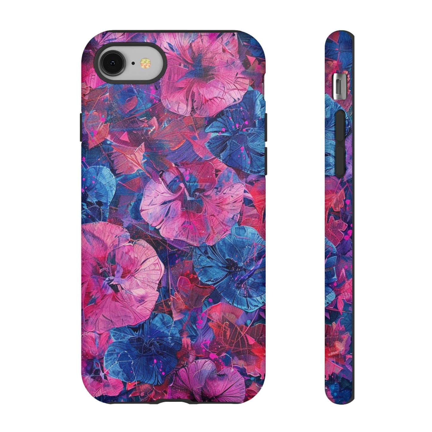 Magenta and Blue Color Floral Explosion Phone Case