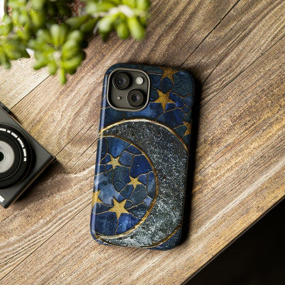 Moon Stars Stained Glass Starry Night Phone Case