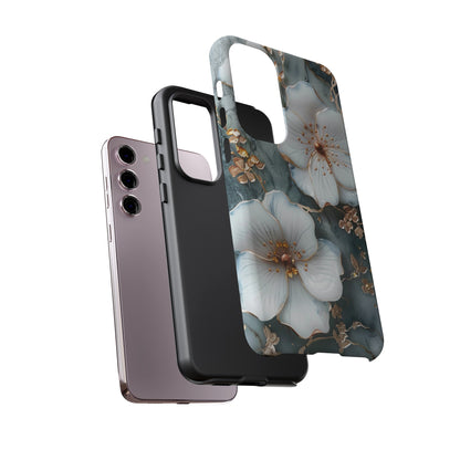 White Flower on Marble Stone  Phone Case