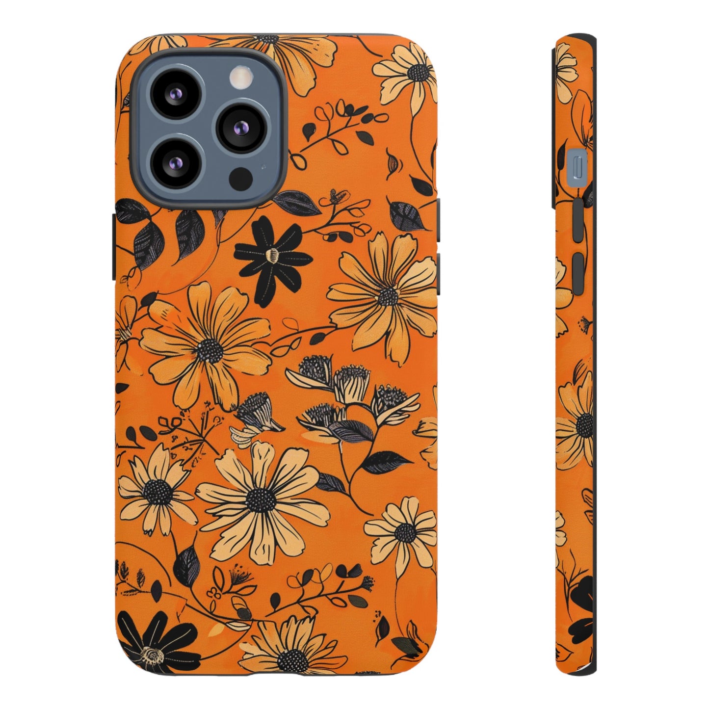 Orange Floral Phone Case Cute Summer Flower Aesthetic